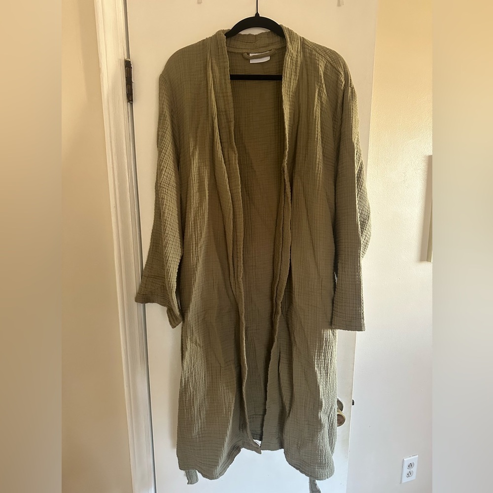 XL parachute cloud cotton moss green robe